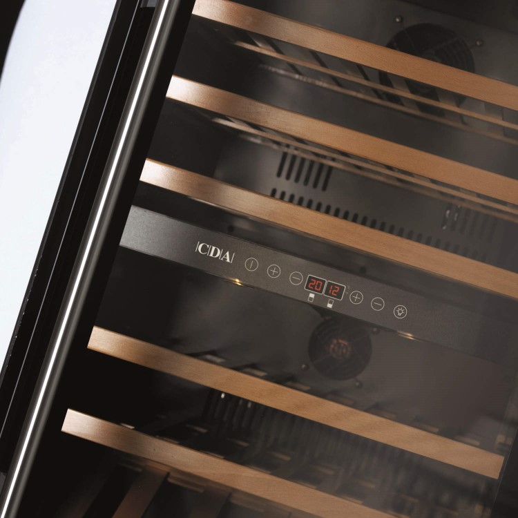 CDA FWV901BL 90cm High Built-in Dual Zone Wine Cooler Black