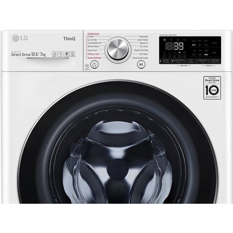 LG 10.5kg Wash 7kg Dry Freestanding Washer Dryer - White