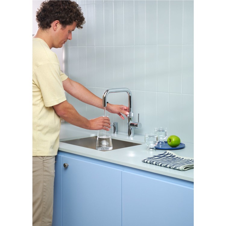 Quooker Flex Square Instant Boiling Water Tap Chrome + Pro3 3L Boiling Water Tank