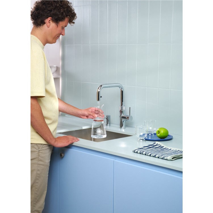 Quooker Flex Square Instant Boiling Water Tap Chrome + Pro3 3L Boiling Water Tank