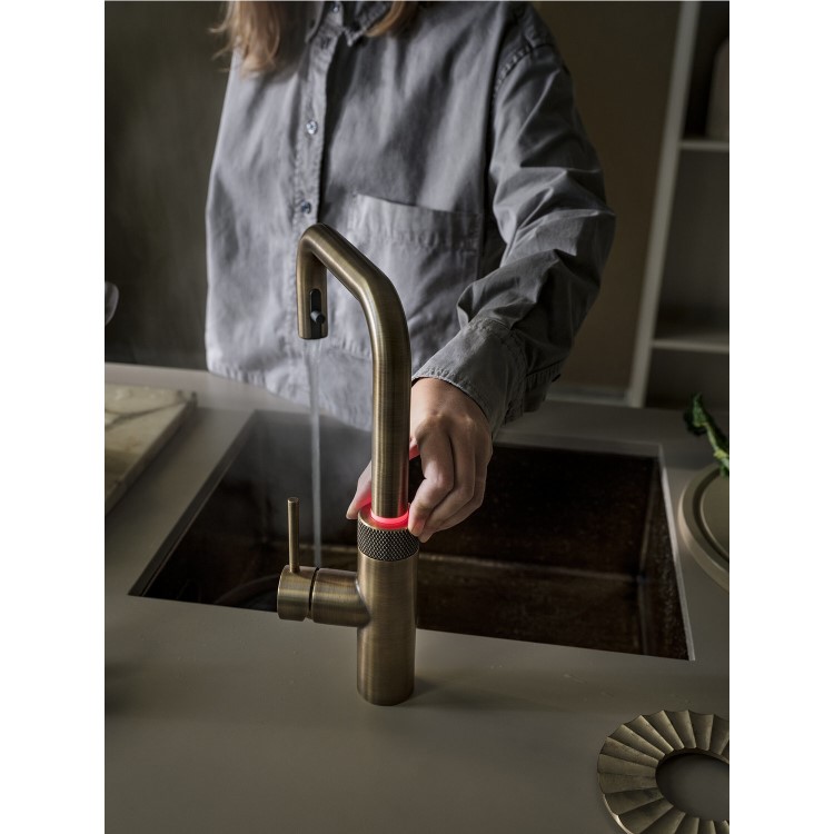 Quooker Flex Square Instant Boiling Water Tap Brass + Pro3 3L Boiling Water Tank