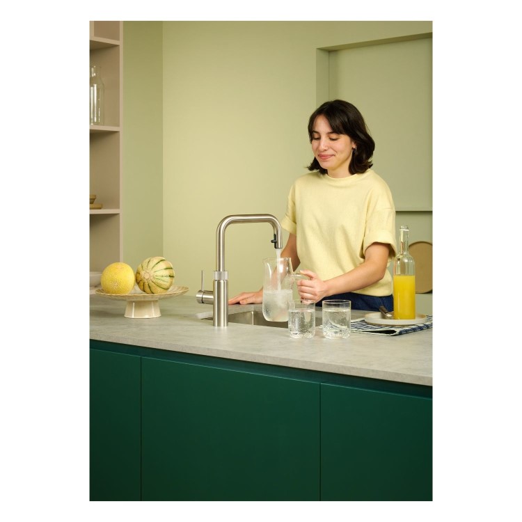Quooker Flex Square Instant Boiling Water Tap Stainless Steel + Combi+ 7L Boiling Water Tank