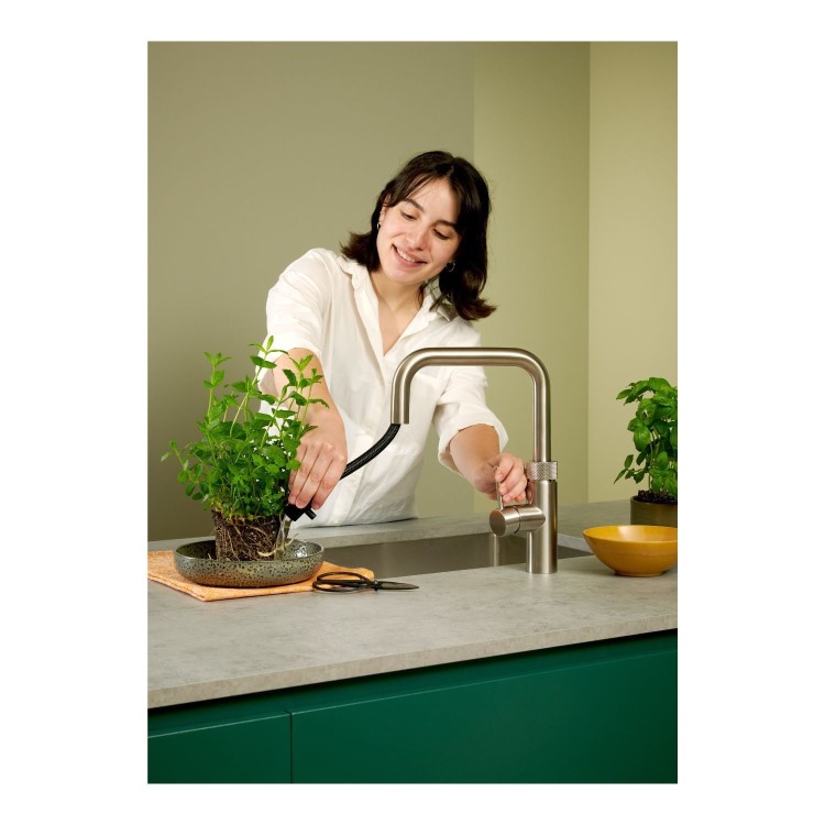 Quooker Flex Square Instant Boiling Water Tap Stainless Steel + Combi+ 7L Boiling Water Tank