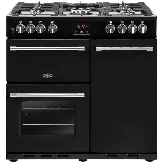 Belling 444444121 Farmhouse 90DFT 90cm Dual Fuel Range Cooker - Black