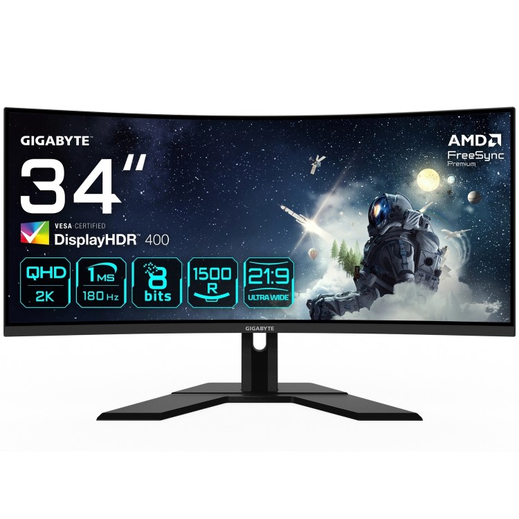 Refurbished Gigabyte G34WQCP 34" VA UWQHD 180Hz 1ms Gaming Monitor