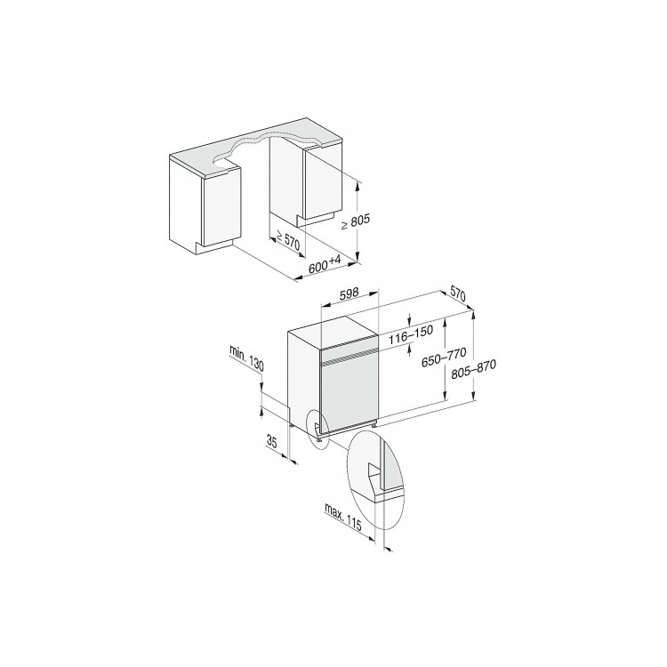 Miele G7100SCi 14 Place Semi-Integrated Dishwasher - White Control Panel