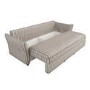 Beige Striped Chenille 3 Seater Futon Sofa Bed with Storage - Gaia