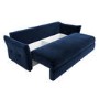 Navy Velvet Futon Sofa Bed with Storage - Seats 3 - Gaia
