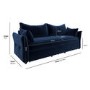 Navy Velvet Futon Sofa Bed with Storage - Seats 3 - Gaia