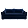 Navy Velvet Futon Sofa Bed with Storage - Seats 3 - Gaia