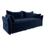 Navy Velvet Futon Sofa Bed with Storage - Seats 3 - Gaia