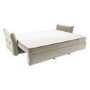Beige Velvet Futon Sofa Bed with Storage - Seats 3 - Gaia