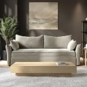GAA003 Beige Velvet Futon Sofa Bed with Storage - Seats 3 - Gaia