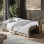 Beige Velvet Futon Sofa Bed with Storage - Seats 3 - Gaia