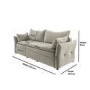 Beige Velvet Futon Sofa Bed with Storage - Seats 3 - Gaia