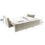 Beige Velvet Futon Sofa Bed with Storage - Seats 3 - Gaia