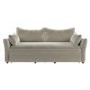 Beige Velvet Futon Sofa Bed with Storage - Seats 3 - Gaia
