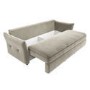 Beige Velvet Futon Sofa Bed with Storage - Seats 3 - Gaia