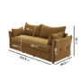 Caramel Brown Chenille Futon Sofa Bed with Storage - Seats 3 - Gaia