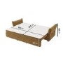 3 Seater Pull-Out Sofa Bed with Storage in Caramel Brown Chenille - Gaia