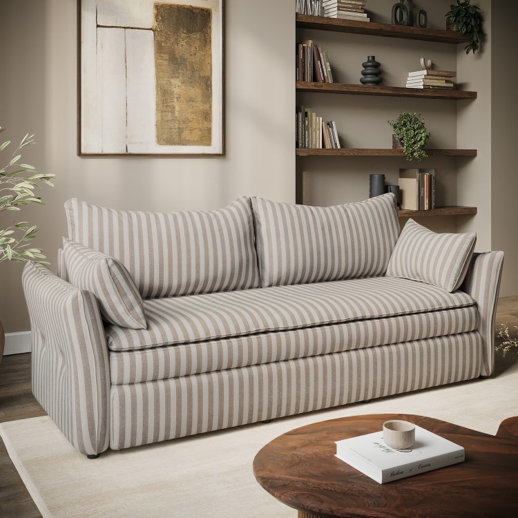 3 Seater Pull-Out Sofa Bed with Storage in Burgundy Velvet - Gaia