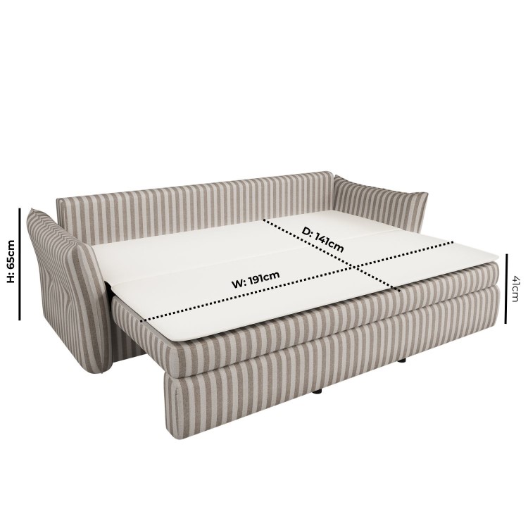 3 Seater Pull-Out Sofa Bed with Storage in Burgundy Velvet - Gaia