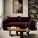GAA006 Burgundy Velvet 3 Seater Futon Sofa Bed with Storage - Gaia