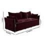 3 Seater Pull-Out Sofa Bed with Storage in Beige Striped Velvet - Gaia