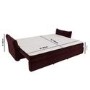 Burgundy Velvet 3 Seater Futon Sofa Bed with Storage - Gaia