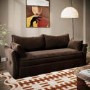3 Seater Pull-Out Sofa Bed with Storage in Chocolate Brown Velvet - Gaia
