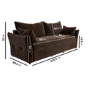 3 Seater Pull-Out Sofa Bed with Storage in Chocolate Brown Velvet - Gaia