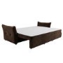 3 Seater Pull-Out Sofa Bed with Storage in Chocolate Brown Velvet - Gaia