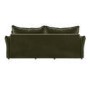 3 Seater Pull-Out Sofa Bed with Storage in Khaki Green Velvet - Gaia