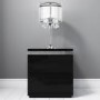 Gabriella Black High Gloss Diamante 2 Drawer Bedside Table 
