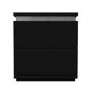 Gabriella Black High Gloss Diamante 2 Drawer Bedside Table 