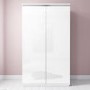 Gabriella White High Gloss Double Wardrobe with Diamante Trim