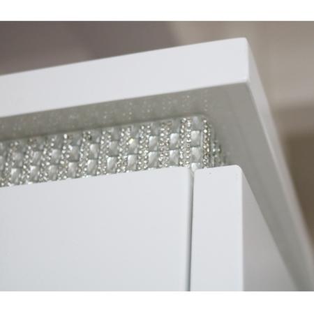 Gabriella White High Gloss Double Wardrobe with Diamante Trim
