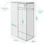 Gabriella White High Gloss Double Wardrobe with Diamante Trim