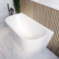 Freestanding Double Ended Back to Wall Bath 1500 x 750mm - Gable Freestanding Double Ended Back to Wall Bath 1500 x 750mm - Gable