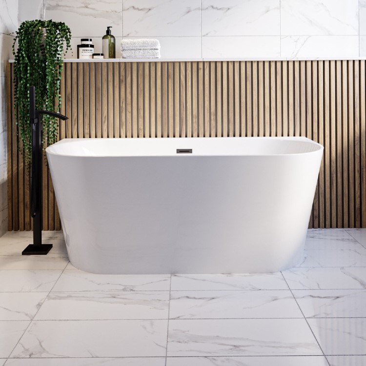 GRADE A1 - Freestanding Double Ended Back to Wall Bath 1700 x 800mm - Gable