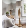 Floor Lamp with Oak Spiralling Base & Linen Shade - Argenta