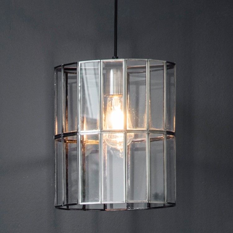 Glass & Chrome Pendant Light - Bordner