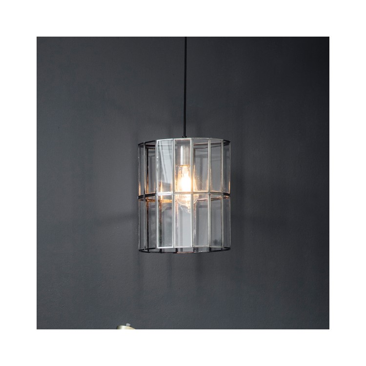 Glass & Chrome Pendant Light - Bordner