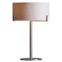 GRADE A1 - Table Lamp with Satin Nickel Base & Grey Light Shade - Evelyn