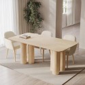 GAN001 Large Oak Dining Table with Pillar Legs - Seats 4 - 6 - Gianna