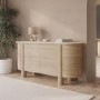 Large Curved Oak Sideboard with Marble Top - Gianna