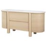 Large Curved Oak Sideboard with Marble Top - Gianna