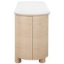 Large Curved Oak Sideboard with Marble Top - Gianna