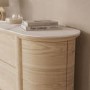 Large Curved Oak Sideboard with Marble Top - Gianna
