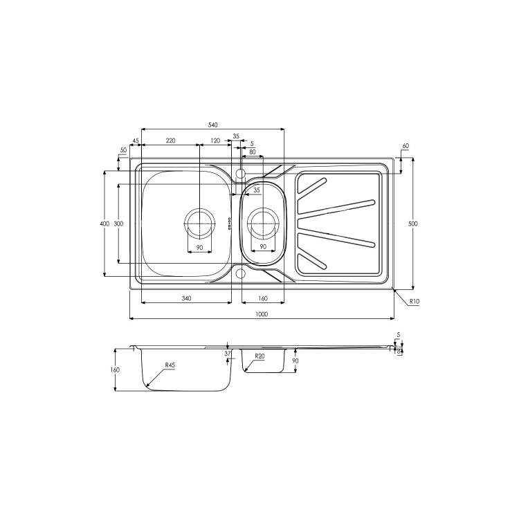 1.5 Bowl Undermount Stainless Steel Kitchen Sink - Essence